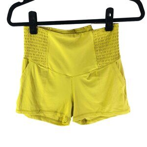 Offline By Aerie Real Me Shortie High-Rise Womens Shorts Yellow Size XS